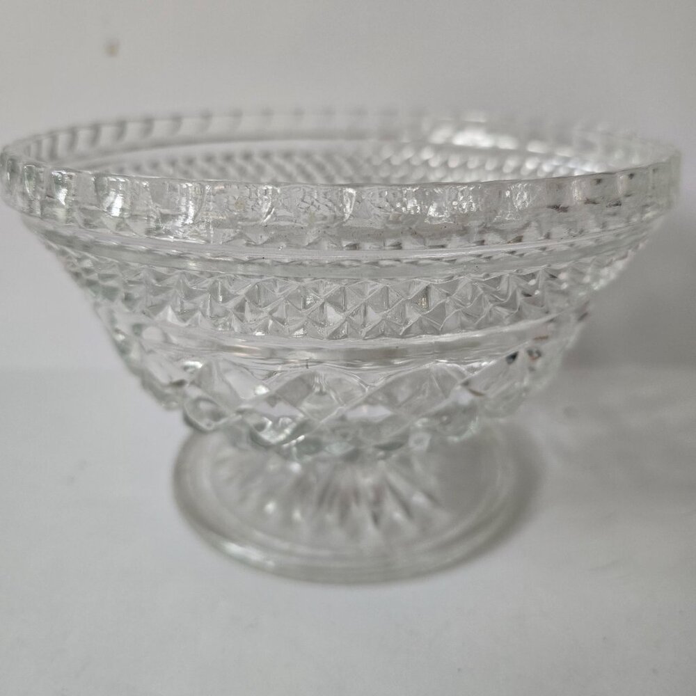 Wexford By Anchor Hocking Crystal Glass Pedestal Compote Candy Dish Discontinued